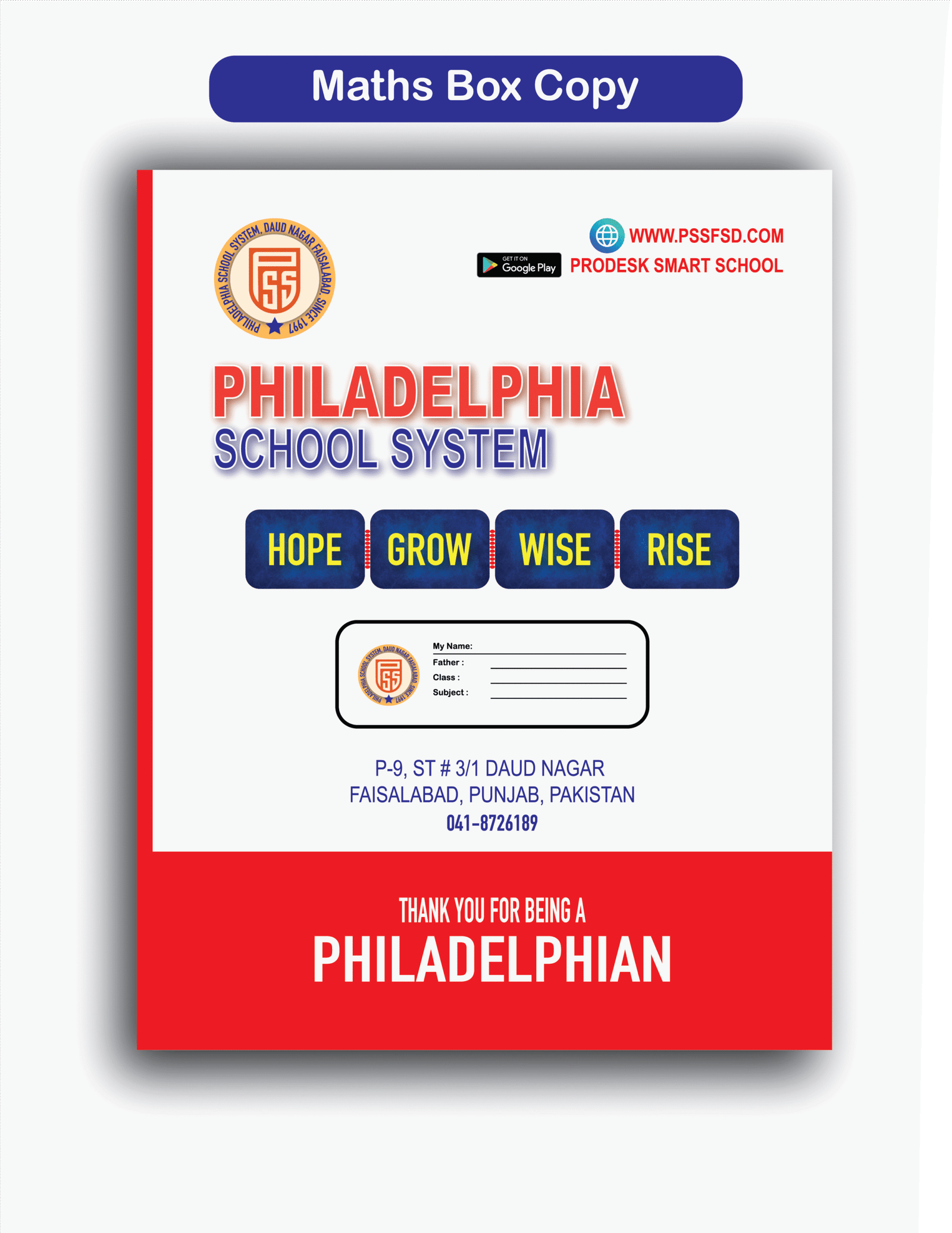 PSS Maths Copy (Square Box Copy)